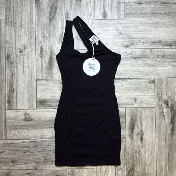 Princess Polly TILLER MINI DRESS BLACK US 2 - Picture 1 of 9
